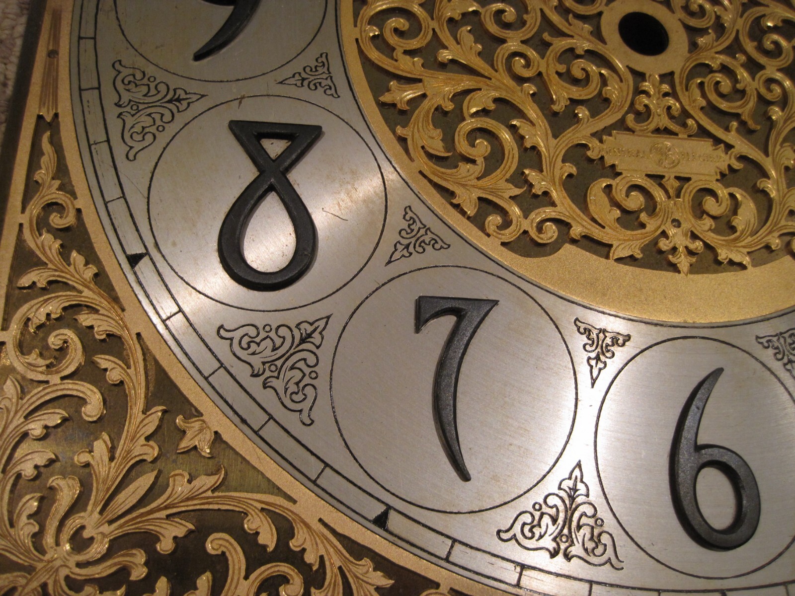 Dial from Herschede Electric Grandfather Clock Used