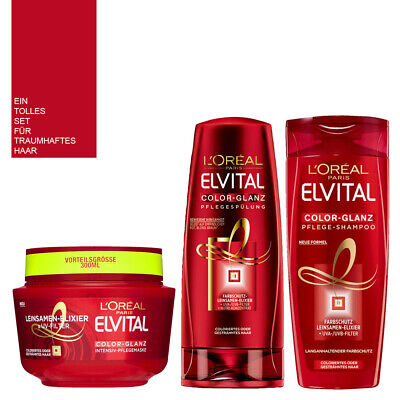 100ml 4 62 3tlg Set Loreal Paris Elvital Color Glanz Shampoo Spulung Maske Ebay