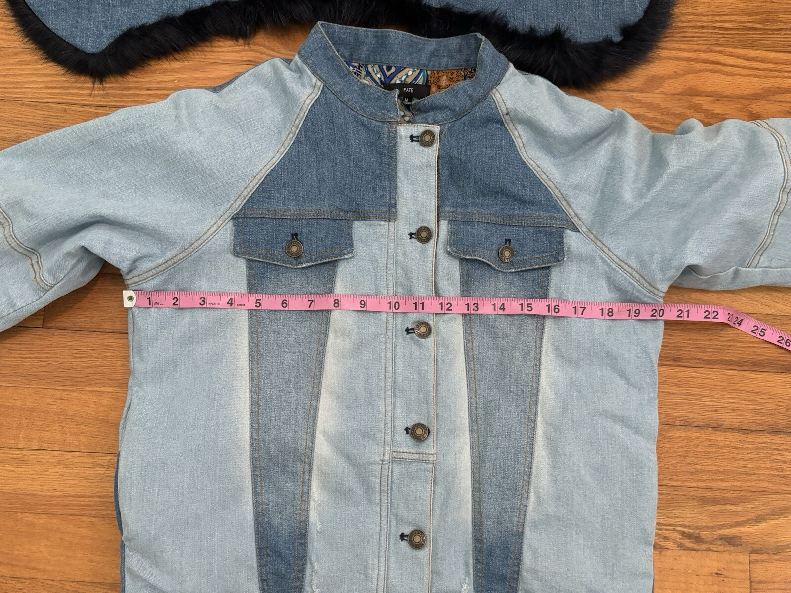Fate  Patchwork Denim Jean Coat With Detachable F… - image 10