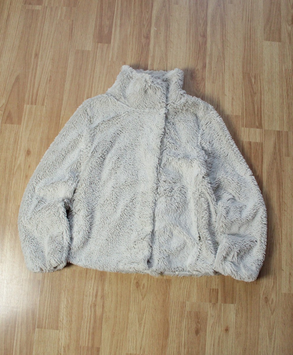 PATAGONIA Jacket Womens Cream Pelage Faux Fur Fuzzy Full Zip