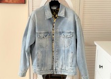 Never Worn With Tag Balenciaga Faux Fur Lining Denim Oversized Jacket Fr34