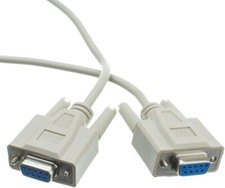 6ft Null Modem Serial Cable RS232 DB9 Female 8 Conductor UL Beige 10D1-20406
