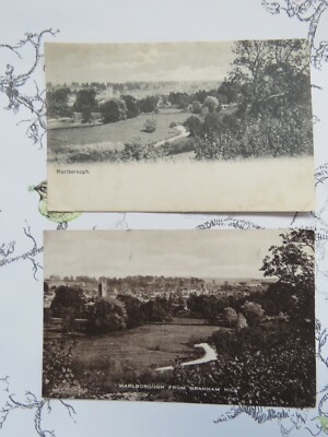 2 Vintage ca. 1910er-20er Jahre Marlborough aus Granham Hill Echt Foto Postkarten