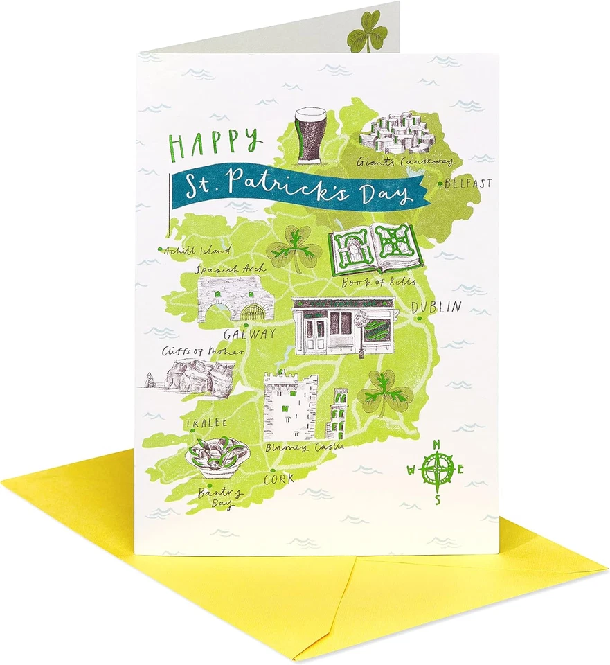 American Greetings St. Patrick’S Day Cards Pack, Map of Ireland (6-Count) - Image 2 of 4