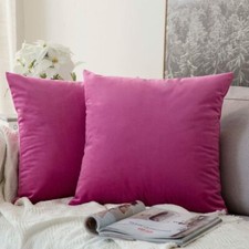 4 Pieces Soft Velvet Solid Rose Pink Throw PILLOW COVER Sofa Cushion Case 18x18