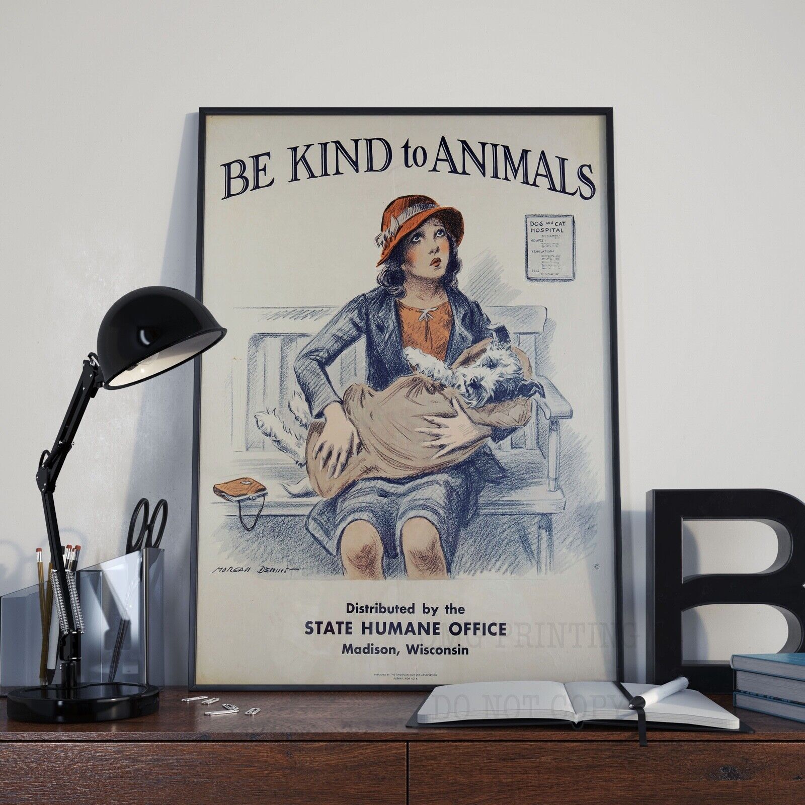 Vintage Be Kind To Animals Dog Drawing Advert Print Poster Picture A3 A4 |  eBay