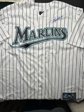 Logan MorrisonAutographed Florida Marlins Wh Replica Jersey Just Memorabilia COA