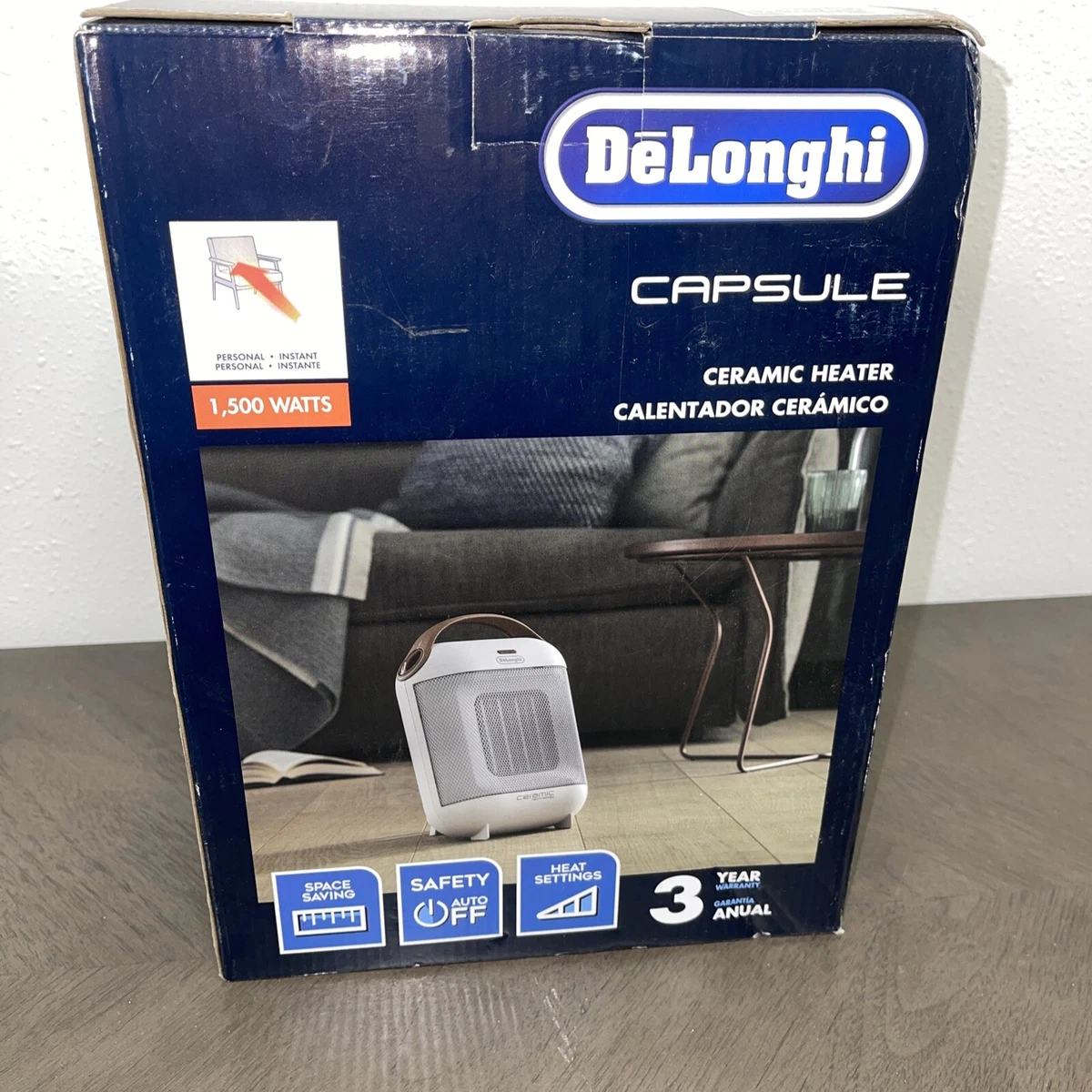 Delonghi HFX30C15.W Capsule Ceramic Heater, compact, portable White Energy  Saver 44387030151 | eBay