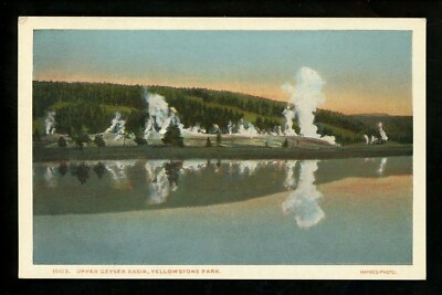 Wyoming WY postcard Yellowstone National Park, Upper Geyser Basin Vintage
