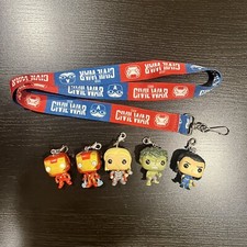 Marvel Funko Civil War Lanyard - Juego de llaveros Ironman Thor Hulk