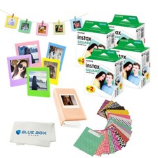 Fuji SQ6 Instax Square Accessory Bundle 80 Films Blue Box Microfiber Cloth