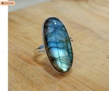 925 Sterling Silver Ring Labradorite Gemstone Handmade Partywear Gift RingR13