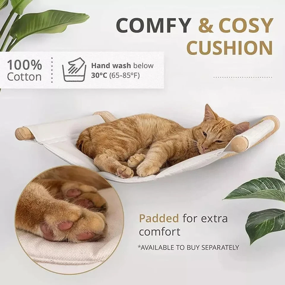 Hamaca para Gato Montada en la Pared Madera Gatito Cama Colgante Muebles para Mascotas - Estante T1Y4 Foto 4 de 4