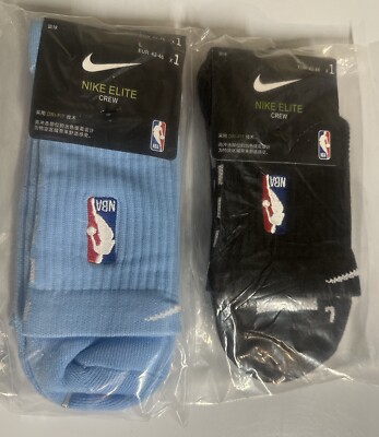 Nike Elite NBA Crew Basketball Socks (Black & Blue) One Pack 2 Pairs L Size!
