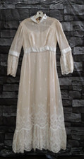 Vintage Handmade Prairie Cottage Core Bohemian Lace Wedding Dress