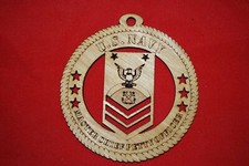 Navy Enlisted Chief Master Petty Officer wooden ornament