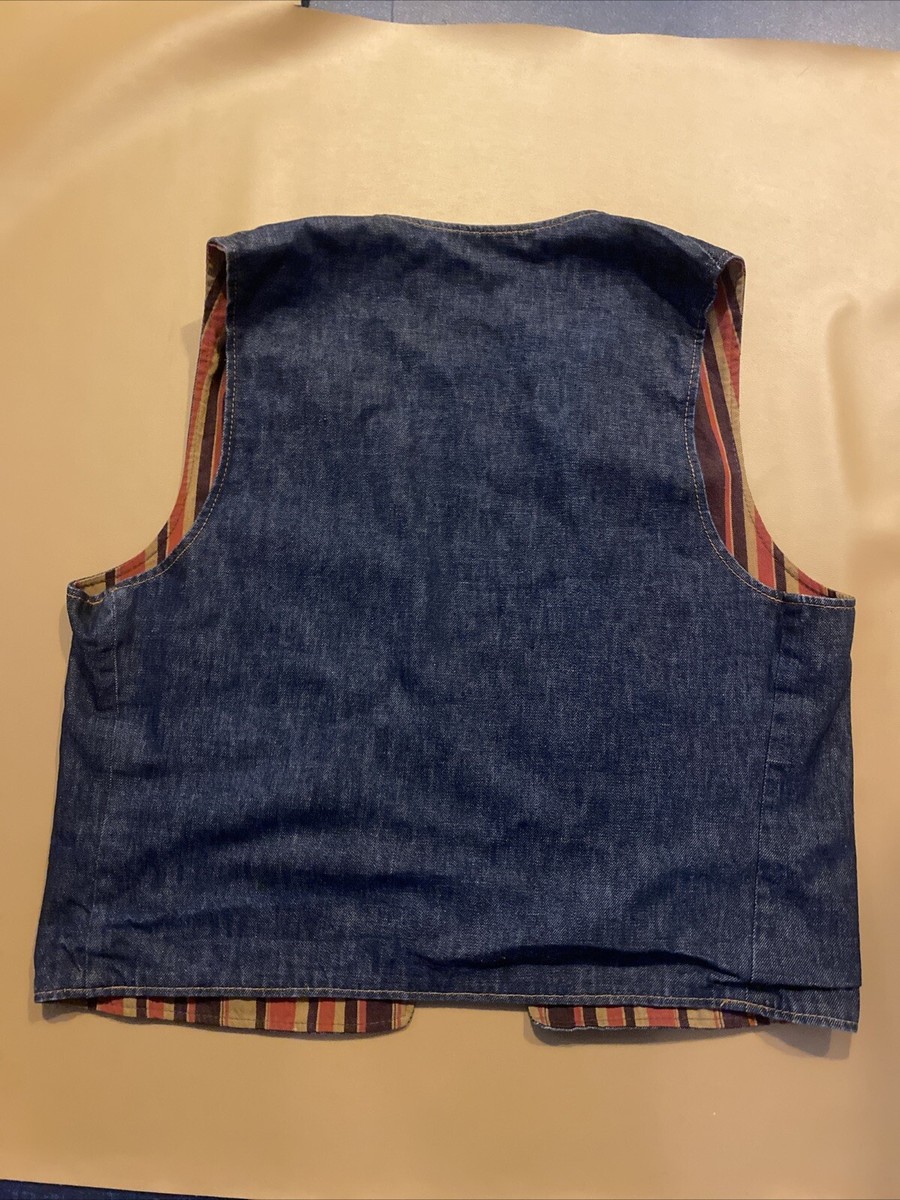 Vintage Levi's Reversible Denim & Striped 70's Hippie Vest Vintage Levi's Reversible Denim & Striped 70's Hippie Vest