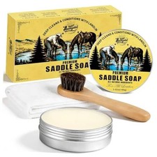 Saddle Soap for Leather 3.52oz,3-in-1 Leather Cleaner  Conditioner to