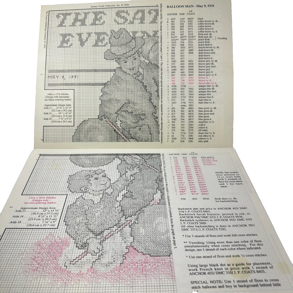 Saturday Evening Post The Balloon Man Cross Stitch Pattern Stoney Creek SEPL006 - Image 4 of 4