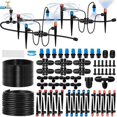 230FT Drip Irrigation System for Garden with 40 Nozzles & Emitters, Garden Wa...