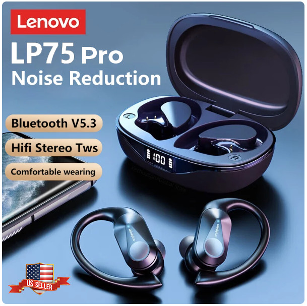 Lenovo LP75 Sports Wireless Earphones with Mic Bluetooth 5.3