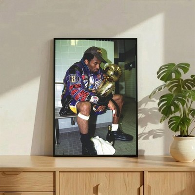 Kobe Bryant Poster, Mamba Mentality Wall Art, Basketball Legend Trophy Print