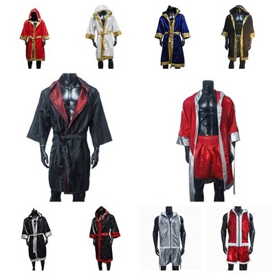 Personalized Boxing Robe Muay Thai Kickboxing Robe with Hood for Men & Women