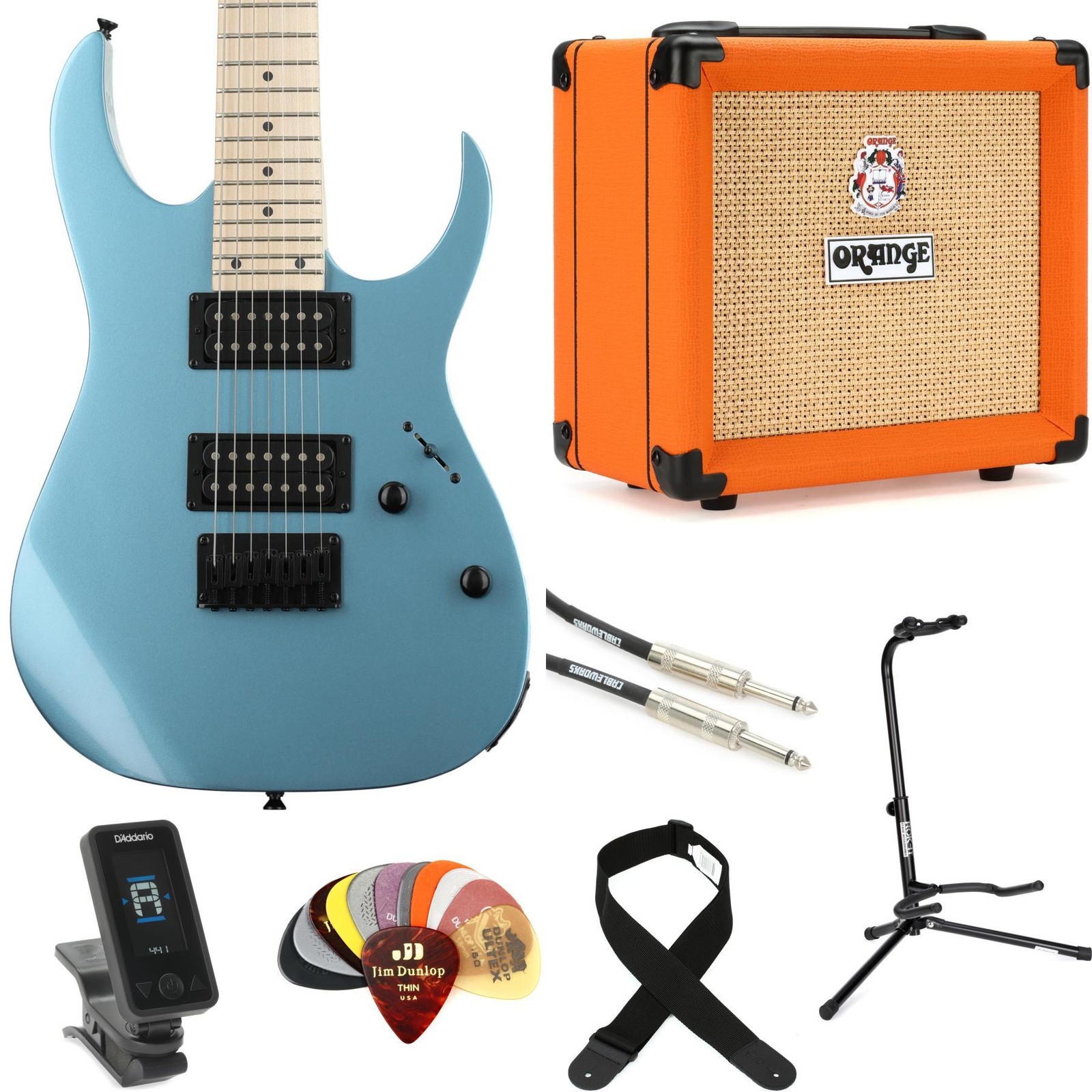 Комплект Ibanez Gio GRG7221M и Orange Crush Essentials на 12 ампер - Легкий металлик