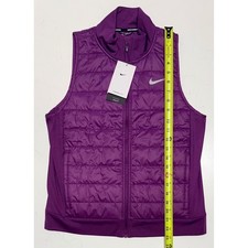 Nike Womens Therma-FIT Running Vest Purple Quilted Full Zip DD6084-503 Size M