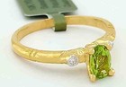 GENUINE 0.70 Cts PERIDOT & DIAMOND RING 10K GOLD - Free Certificate Appraisal — photo 4