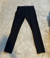 Kenneth Cole Men's Black Slim Stretch Office Golf Pants Size 32 Solid Button Zip