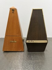 Set Of Vintage Seth Thomas Metronome De Maelzel Wood Plastic Wind Up Music Timer