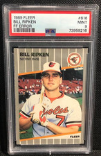 1989 Fleer Bill Ripken FF ERROR Card #616 Billy F**K Face PSA 9 Rare Mint