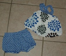 Girls Sz 18 Months Sleeveless Bubble Shirt  Bloomers 2 Pc Outfit Set CARTER'S