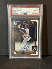 2015 Bowman Ozzie Albies Braves Chrome Prospects Autographs - PSA 9|10