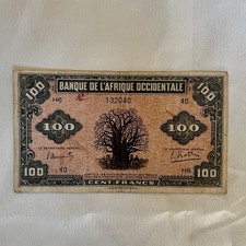 100 Francs 1942 French West Africa  - Good Condition
