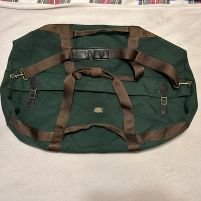 #ad Cabela’s Large Heavy Duffel Bag Leather Accents 34” Long Approx 90 L $30.00