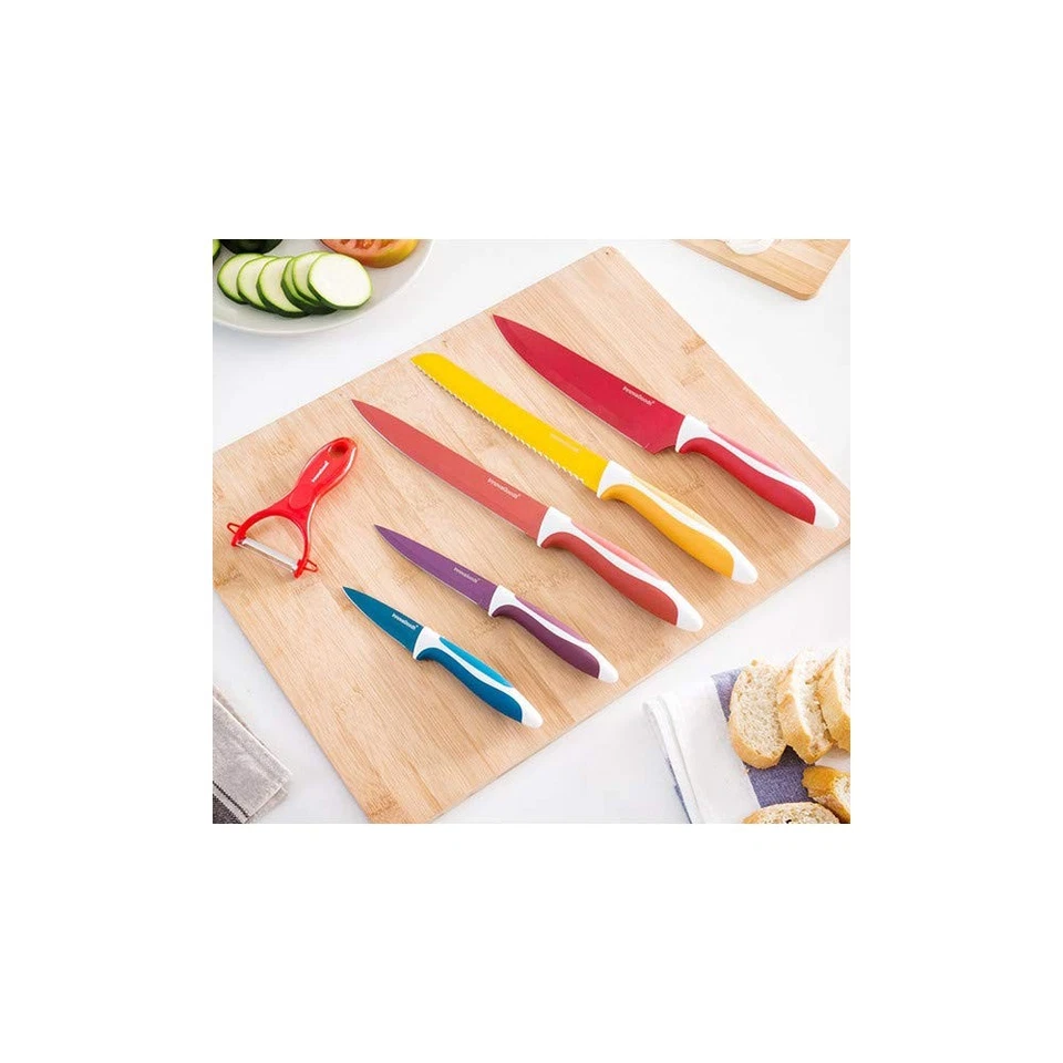 - 6 Stücke Keramikmesserset mit Sparschäler Hochpräzisions-Schneide Ergonomis... - Bild 4 von 4