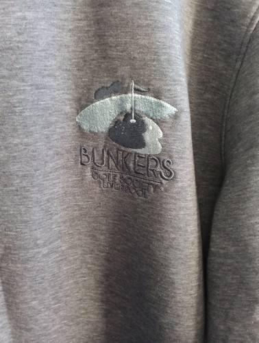 Under Armour Loose Golf Long Sleeve Top Bunkers Liverpool Logo Grey Size XL - Picture 2 of 4