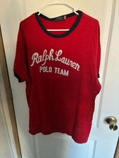Polo Ralph Lauren 'Polo Team' Mens XXL Red T-Shirt Embroidered Preppy
