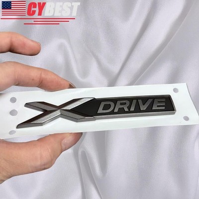 Titanium Grey Black XDRIVE Emblem X DRIVE Rear Trunk Badge Side Sport X Drive