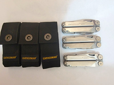 Leatherman Wave+ Multi-Tool Stainless Steel Lot of 3 w/ Sheaths