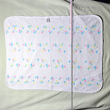 VintageBaby Morgan Waffle Receiving Blanket White Pastel Balloon Print 25x34