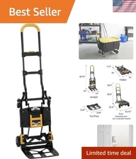 Versatile 2-in-1 Folding Hand Truck - Heavy Duty, Easy Transport and Storage