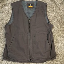 Hawx Men's Weathered Duck Canvas Sherpa Lined Vest 2XL Work Wear Hunting Outdoor