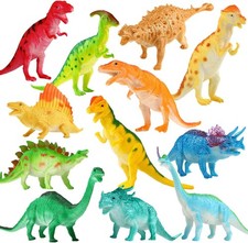 Yeonha Toys Dinosaur Figure, 7 Inch Jumbo Dinosaur Toy Playset 12 Pack , Safe Ma