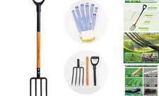 Pitchgabel für Garten, 4 Zinken Gartengabel, 45 Zoll Spatengabel, Schwerlast