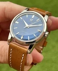 Omega Seamaster Blue Dial 34mm Hand Winding Steel 1956 vintage used watch + Box