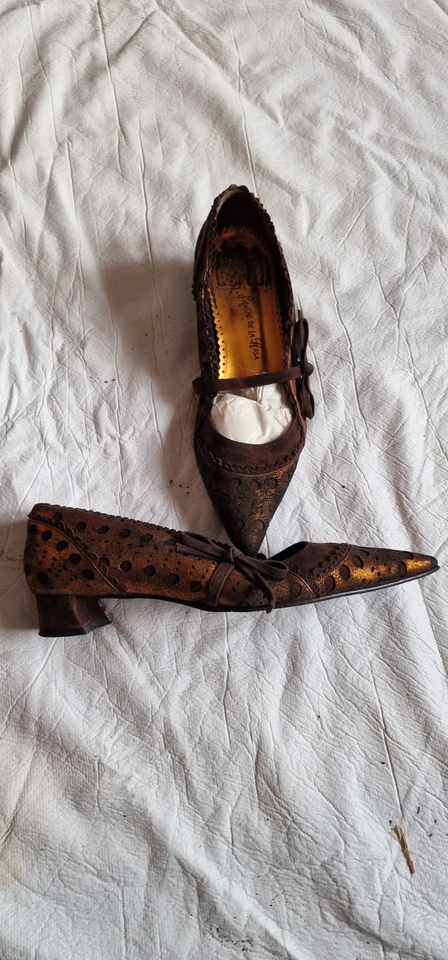 Chaussures Femme Sanche de la rosa en cuir couleur marron mordoré - Photo 2/4