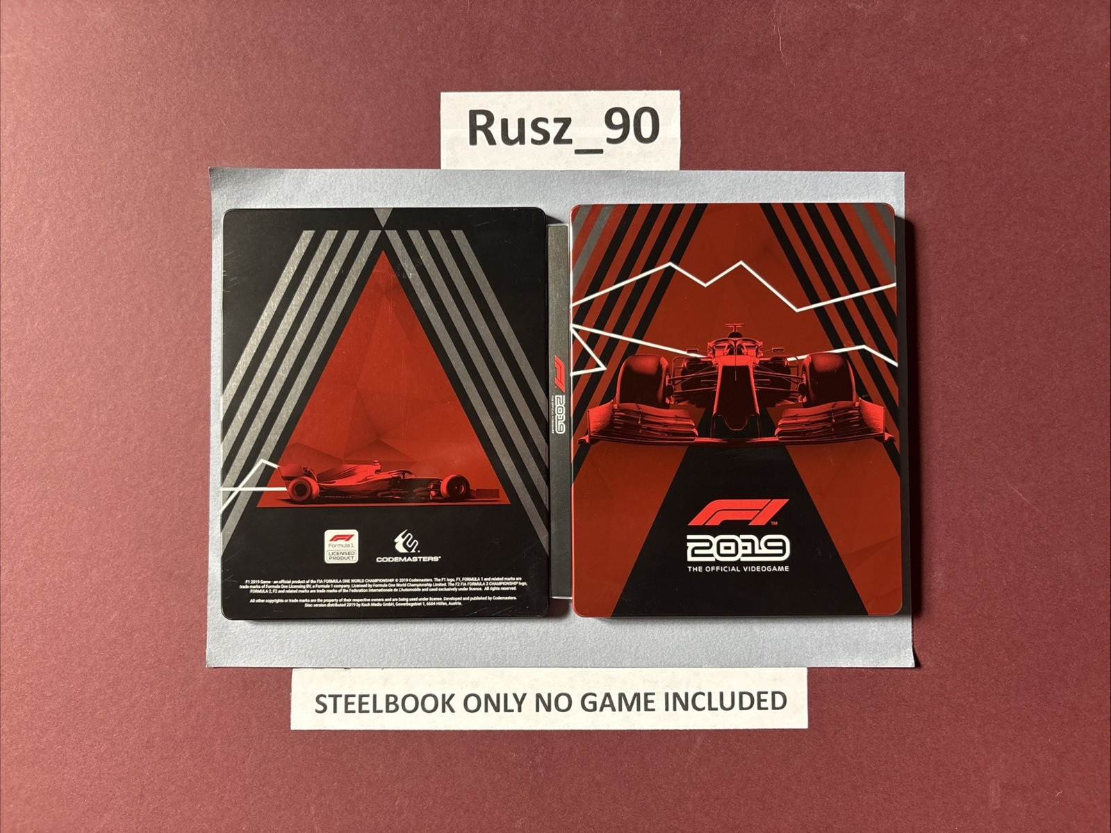 STEELBOOK ONLY F1 2019 Anniversary Edition PS4/Xbox One RARE IN VG COND
